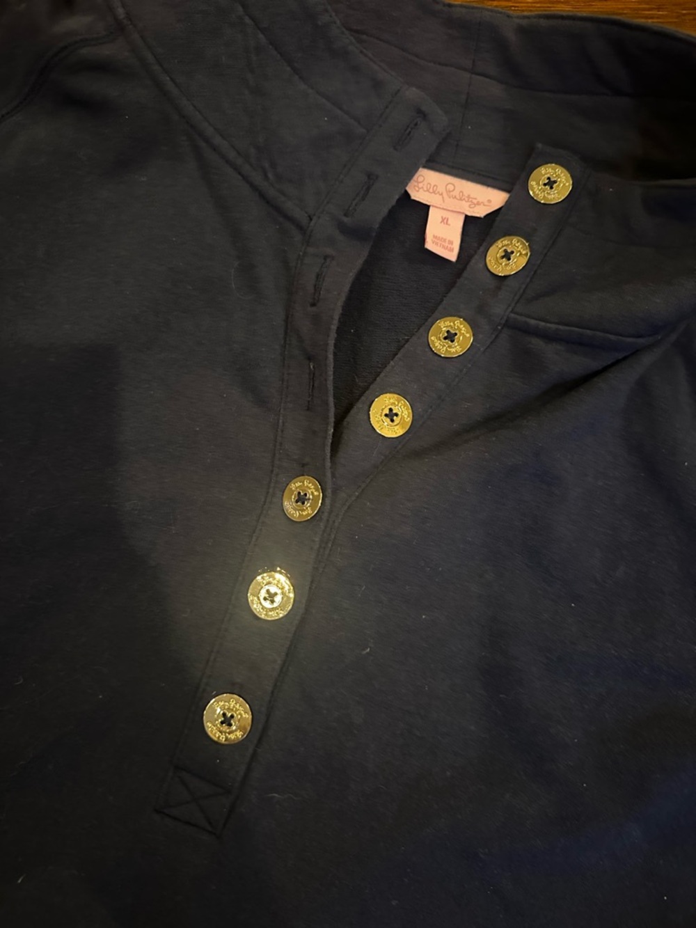 Lilly Pulitzer Navy Blue Popover - Picture 2 of 3
